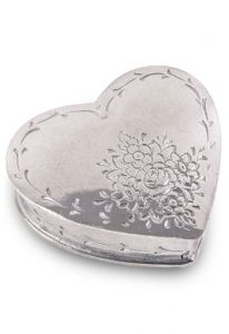 Pewter heart keepsake roses