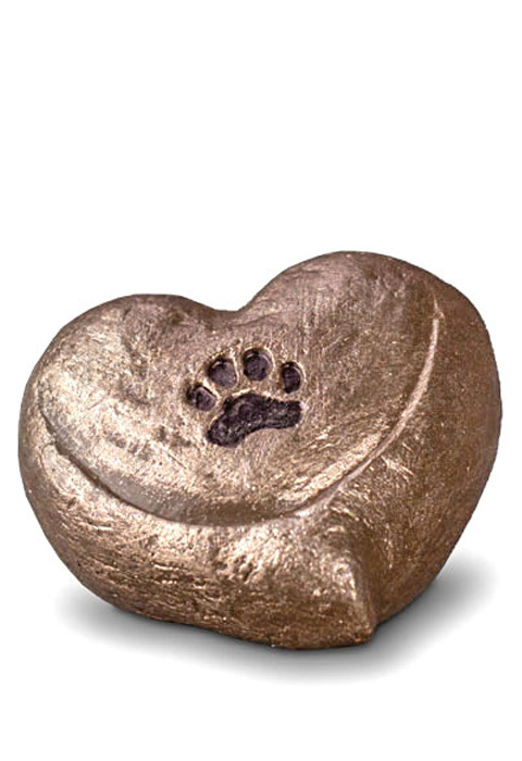 Unique Heart shaped Pet Urn with Pawprint LegendURN Ireland